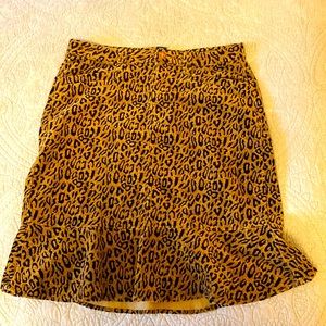 Size 10 Animal printed Corduroy Skirt